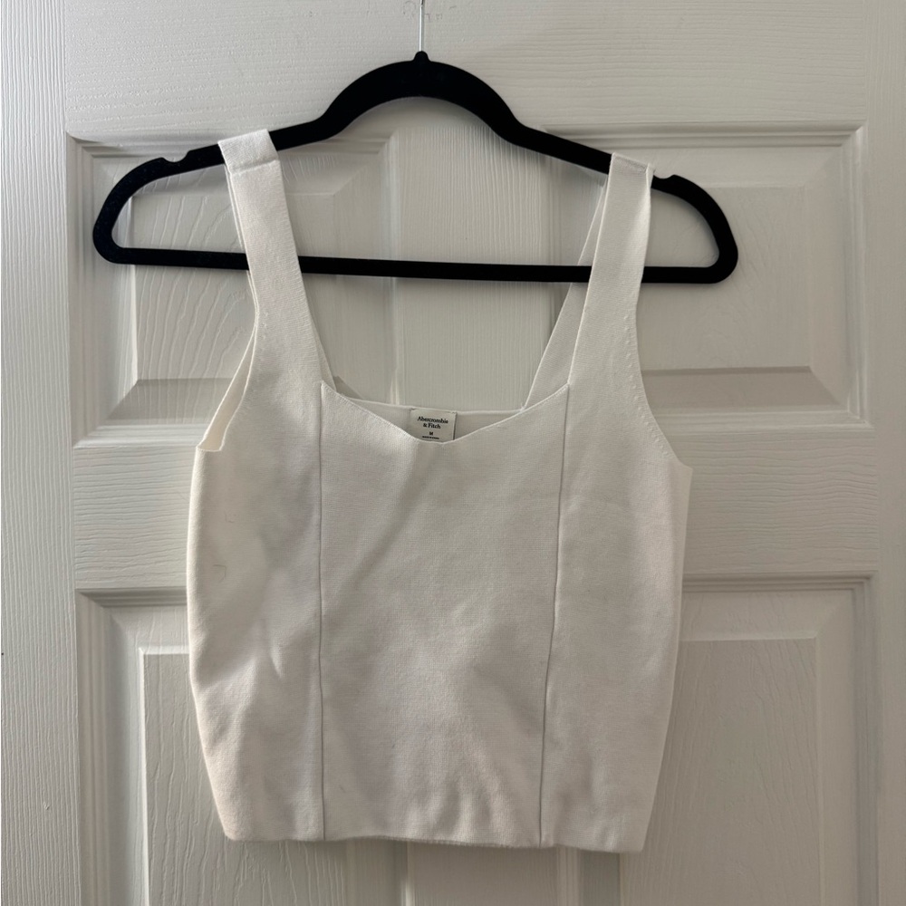 White Cropped Tank - Abercrombie & Fitch